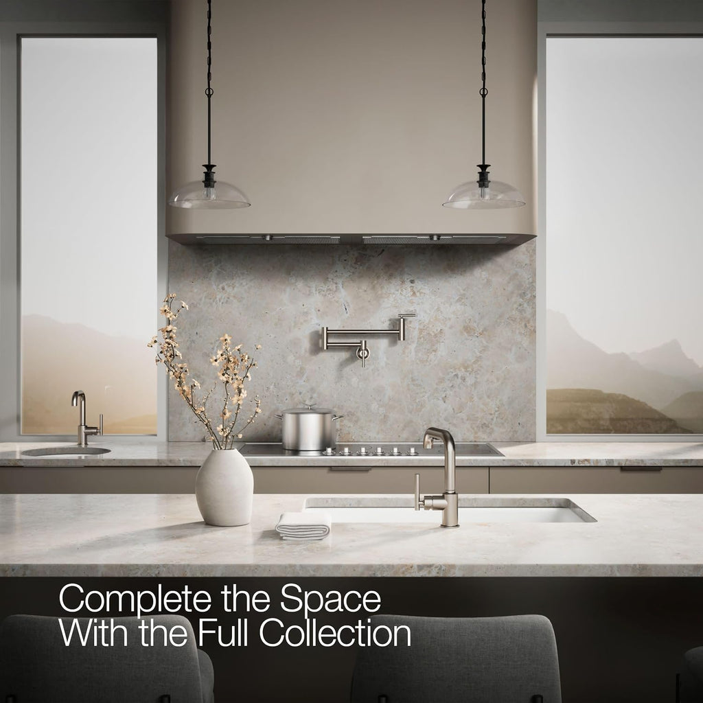 KOHLER Purist Pull-out kitchen sink faucet with three-function sprayhead