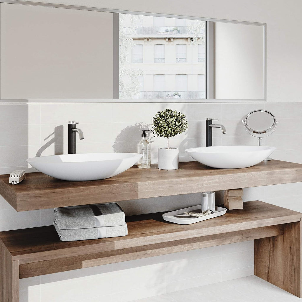 VIGO Lexington Single-Handle Single-Hole Mount Vessel Bathroom Sink Faucet, 10-Inch, Chrome, Modern Design, Solid Brass, 1.2 GPM WaterSense & Ceramic Disc Valve, Corrosion-Resistant