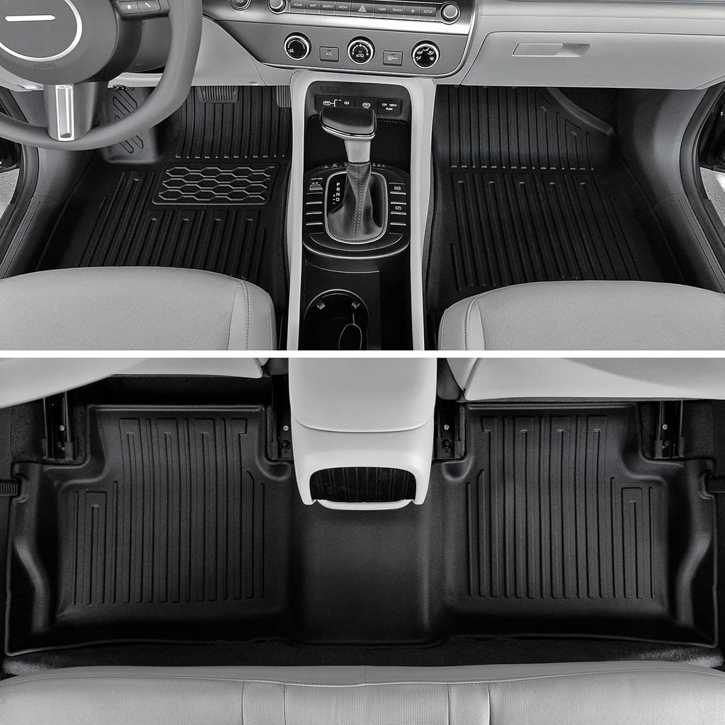 Floor Mats for Hyundai Kona Gas 2024-2026, All Weather Floor Mats Trunk Cargo Liner with Backrest Protectors and Door Sill Guards Accessories, Full Coverage Set
