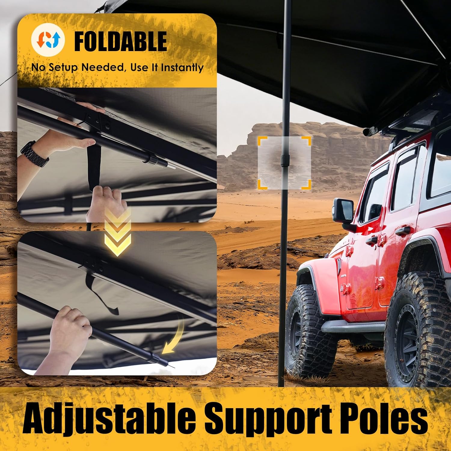 WildFinder Rooftop Tent Hard Shell Roof Top Tent Hardshell Suitable for Jeep SUV Truck Van,Camping Car Roof for 2-3 Person