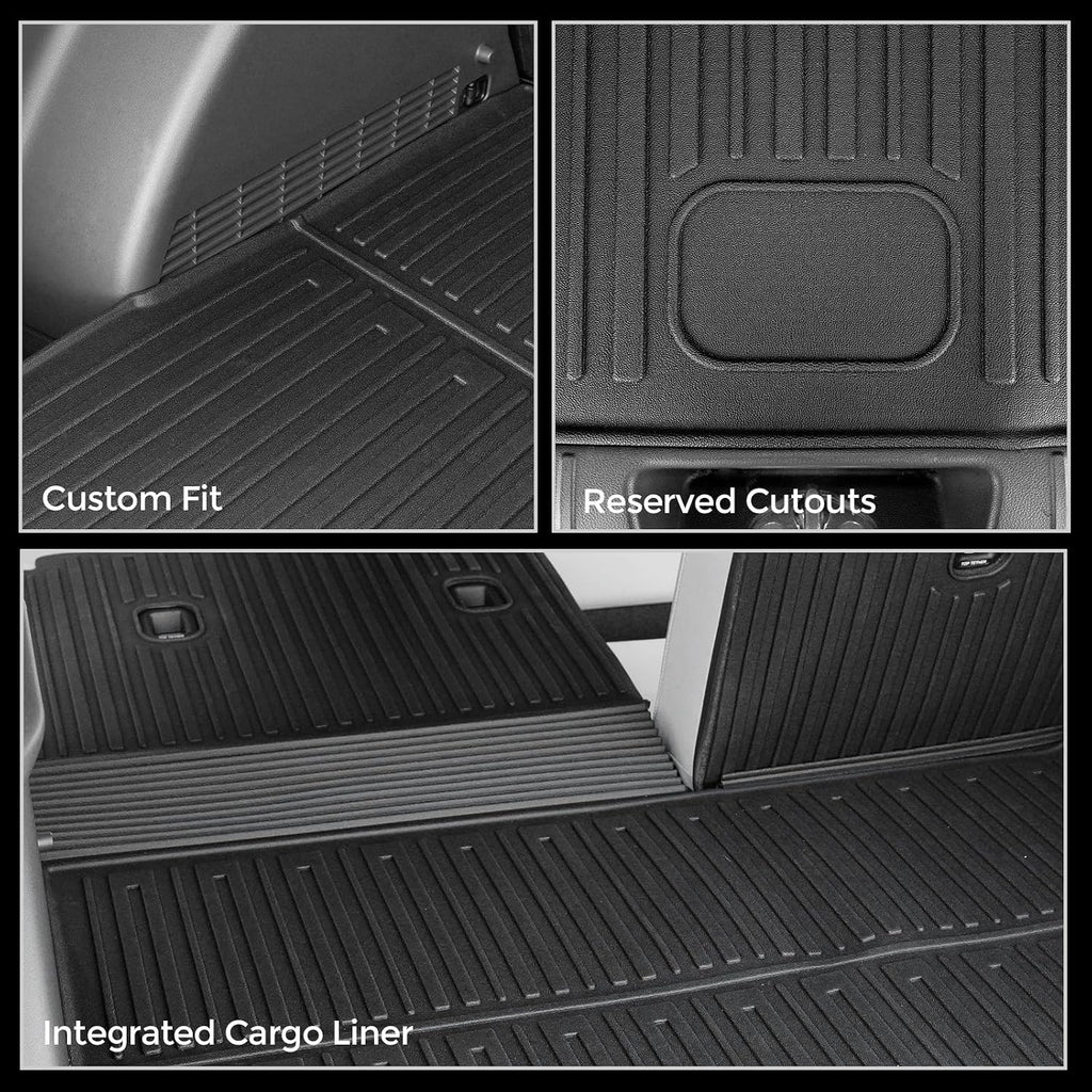 Floor Mats for Hyundai Kona Gas 2024-2026, All Weather Floor Mats Trunk Cargo Liner with Backrest Protectors and Door Sill Guards Accessories, Full Coverage Set