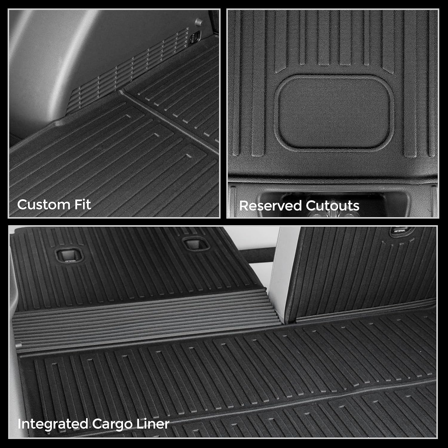 Floor Mats for Hyundai Kona Gas 2024-2026, All Weather Floor Mats Trunk Cargo Liner with Backrest Protectors and Door Sill Guards Accessories, Full Coverage Set