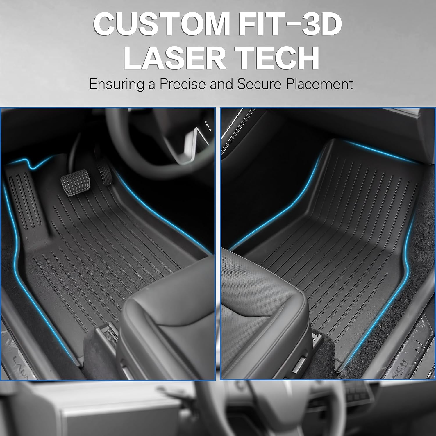 WEIZE Tesla Model Y Juniper Floor Mats 2025 2026, 11 PCS Full Set All Weather Non-Slip Floor Mats & Cargo Liners, Black Car Mats for Tesla Interior Accessories ((Not for Standard)
