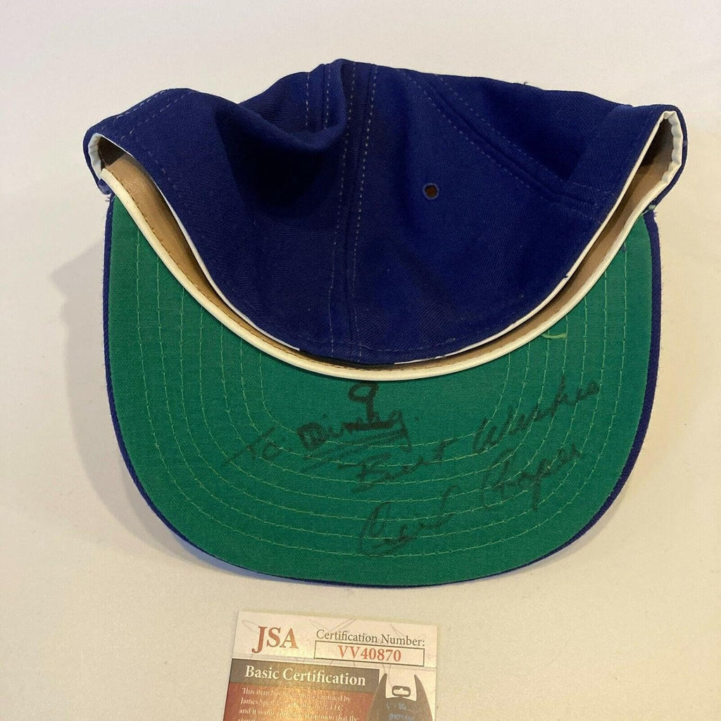 Cecil Cooper Signed 1980's Milwaukee Brewers Game Used Baseball Hat JSA COA - Autographed MLB Hats