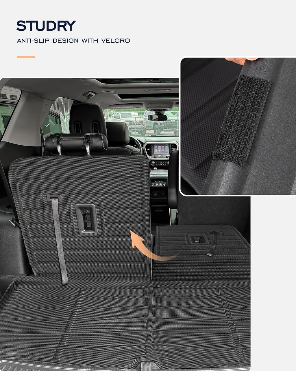 Floor Mats & Cargo Liner Back Seat Cover Protector for GMC Acadia 2017-2023, All-Weather 6 Seats Full Set Floor Mats & Cargo Liner with Backrest Mat for GMC Acadia Accessories 2017-2023
