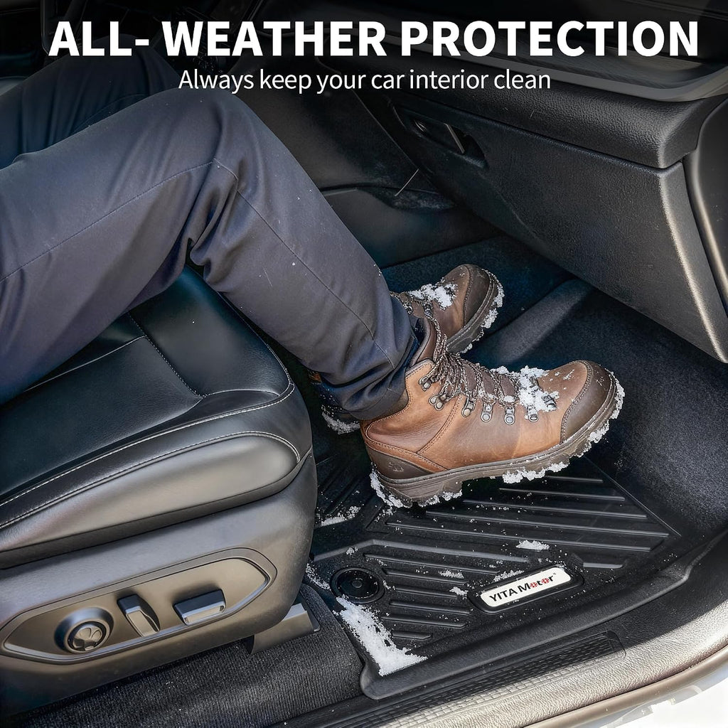 YITAMOTOR Floor Mats for Jeep Grand Cherokee L 2026-2021 (ONLY 6-Seater w/o Center Console), All Weather Custom Fit TPE Cargo Liner for 1-3 Rows and Trunk Full Car Mat Set Automotive Accessories Black