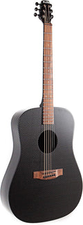 KLOS Full Size Deluxe Guitar, Durable Carbon Fiber Acoustic Electric Guitar - Black with Gig Bag, Strap, Capo, and more