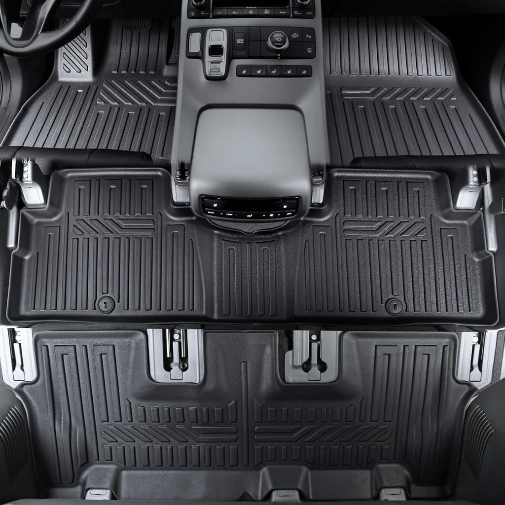 GALVAGNIATE Floor Mats for Hyundai Palisade 2020-2025, All Weather Floor Mats Trunk Cargo Liner with Backrest Protectors Accessories, Full Coverage Set (Fit 7/8 Seats)