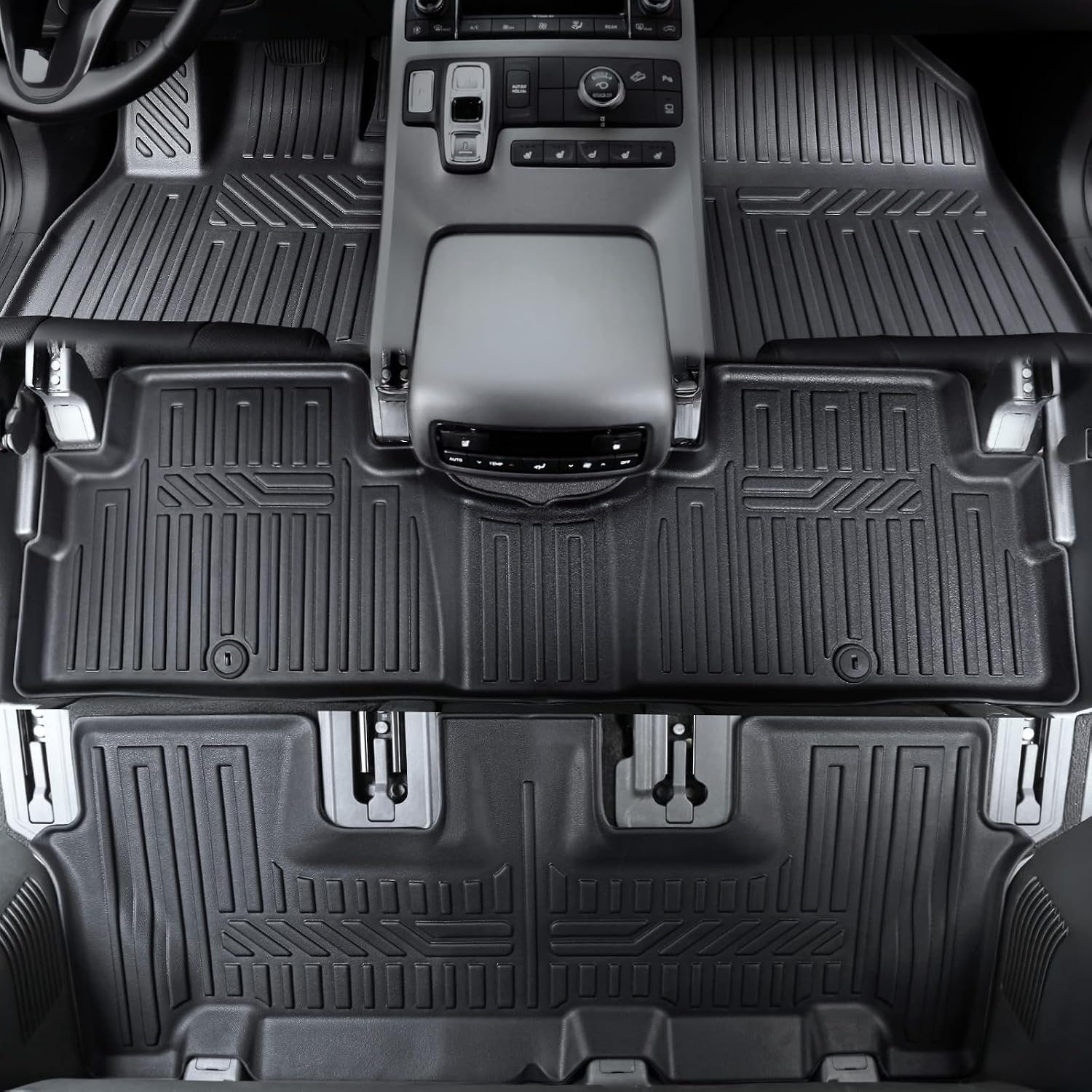 GALVAGNIATE Floor Mats for Hyundai Palisade 2020-2025, All Weather Floor Mats Trunk Cargo Liner with Backrest Protectors Accessories, Full Coverage Set (Fit 7/8 Seats)