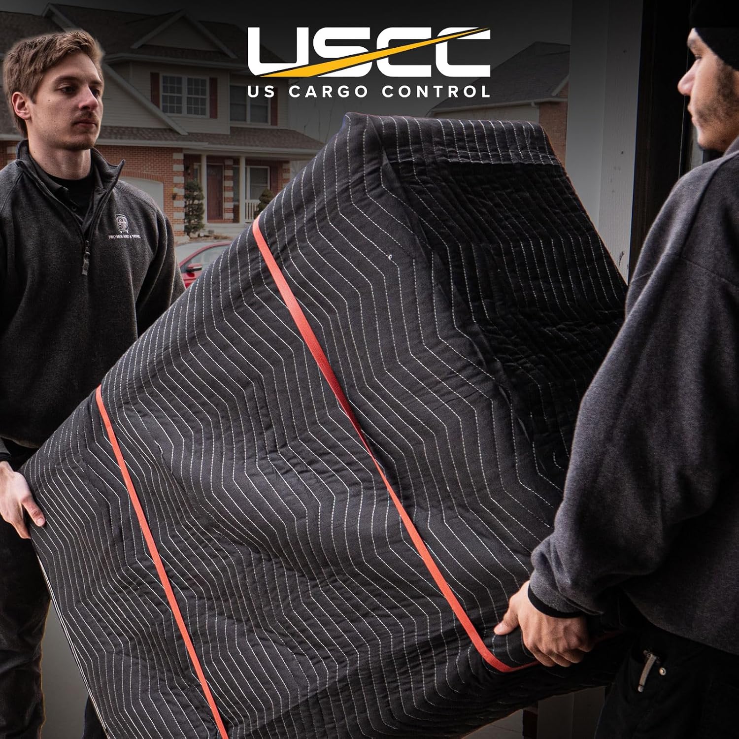 US Cargo Control Moving Blankets Heavy Duty 72'x80' 216-Pack (65 lbs/doz), Padded Furniture Blankets for Moving, Shipping, and Storage, Durable Quilted Furniture Pads, Tough Black Polyester