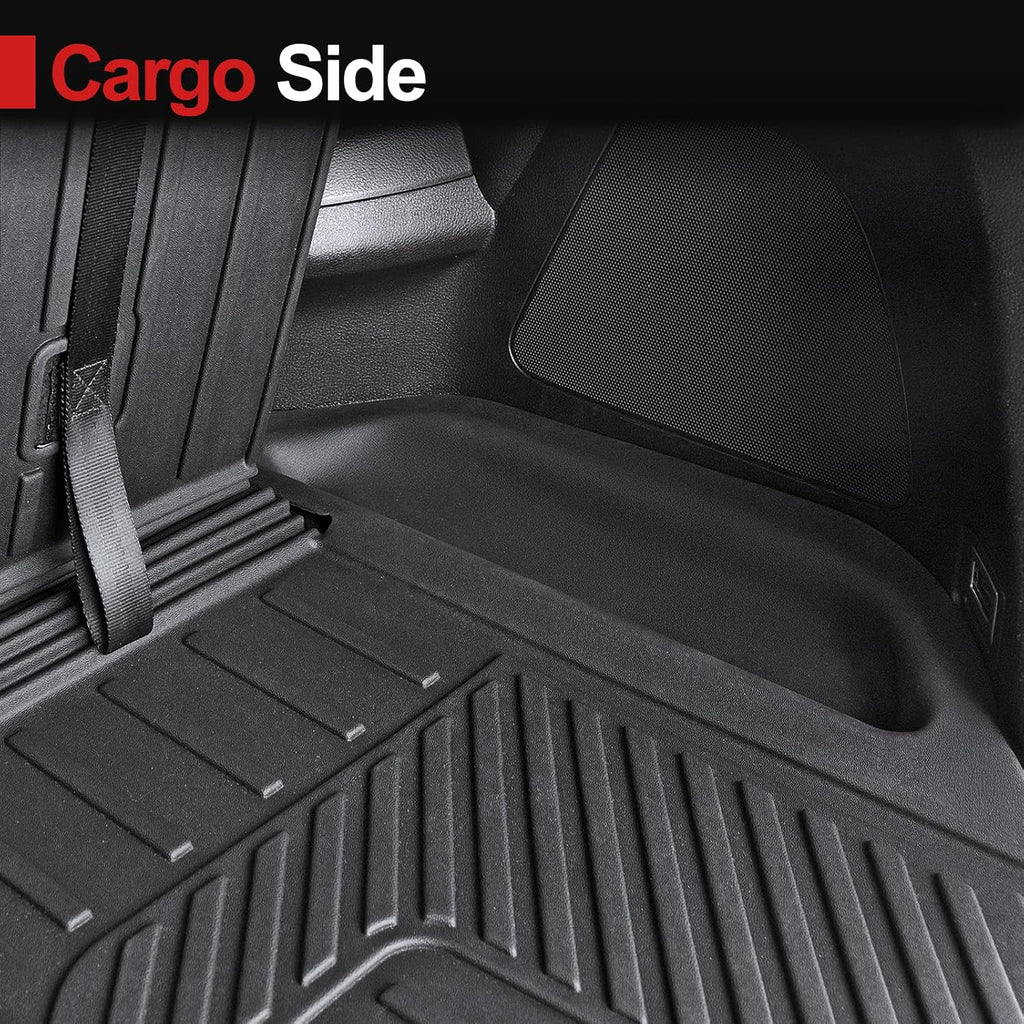 Floor Mats for 2016-2022 Honda Pilot 8 Passengers (No Elite Models), Cargo Mat with Backrest Mat All Weather Protection TPE Car Liner for Honda Pilot Door Sill Guards Accessories