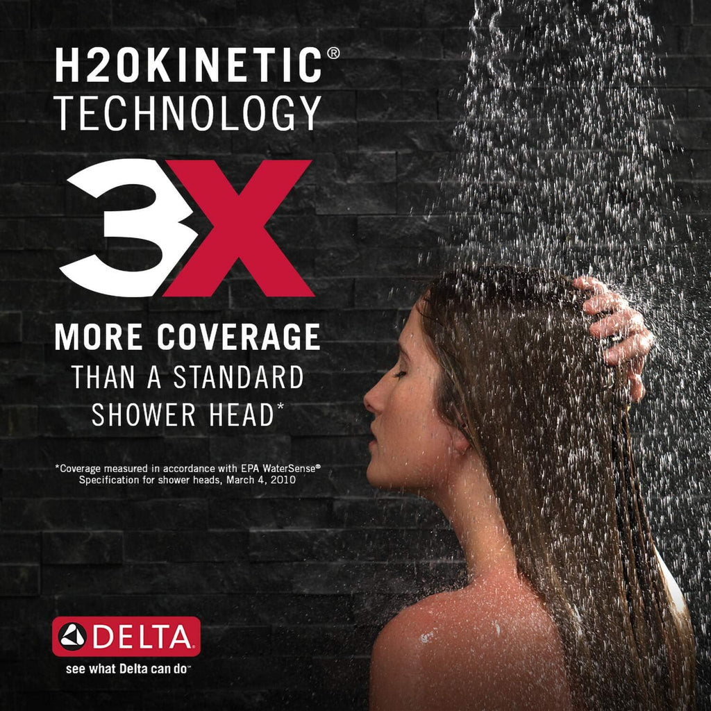 Delta Faucet Pivotal 17 Series Dual-Function Shower Faucet, Shower Trim Kit, 5-Spray H2Okinetic Shower Head, Matte Black T17299-BL (Valve Not Included)