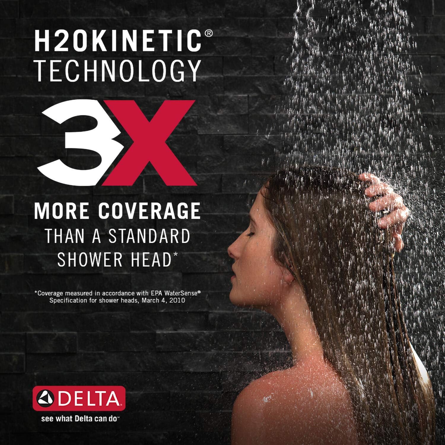 Delta Faucet Pivotal 17 Series Dual-Function Shower Faucet, Shower Trim Kit, 5-Spray H2Okinetic Shower Head, Matte Black T17299-BL (Valve Not Included)