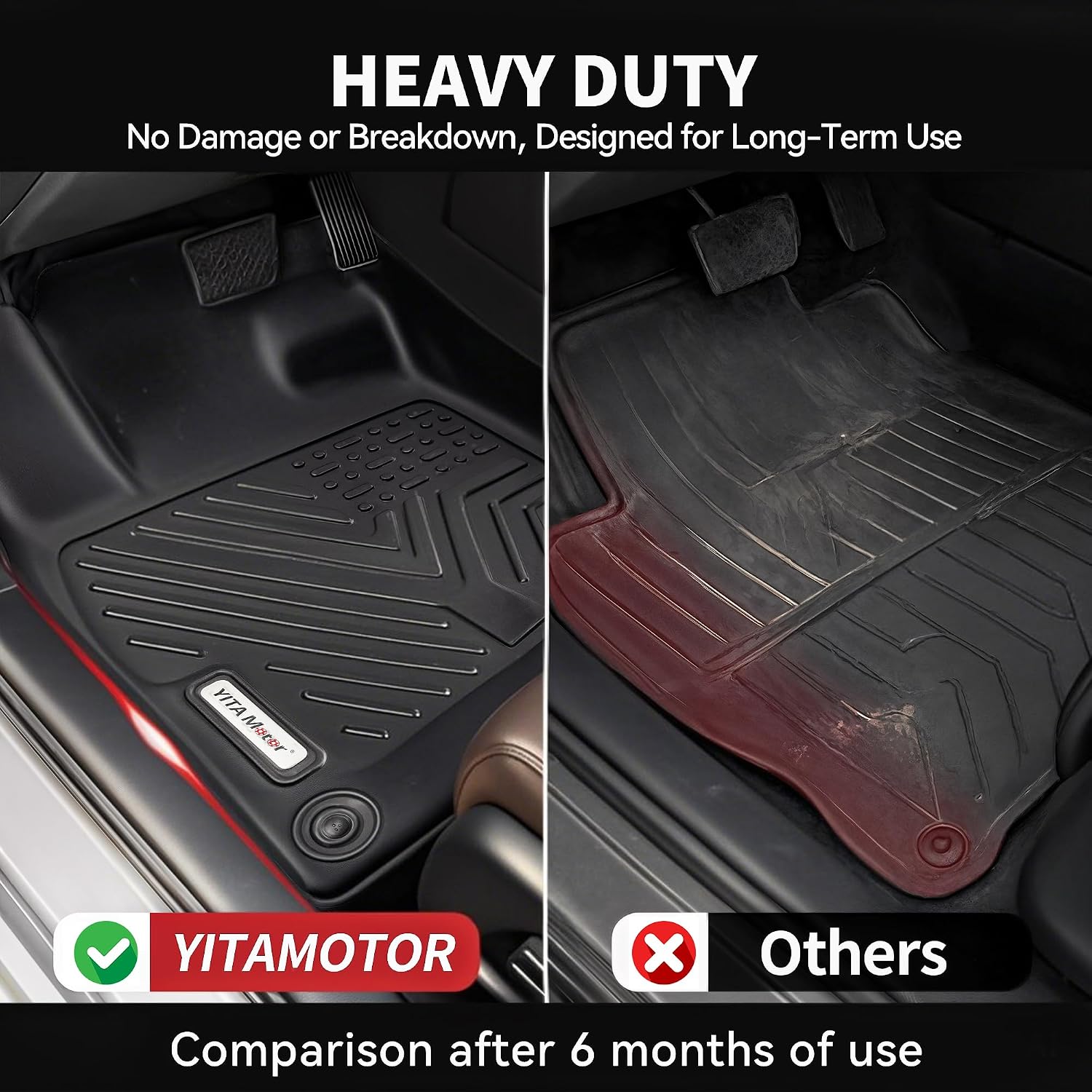 YITAMOTOR Floor Mats Fit for Honda Pilot 2022-2016,All-Weather Floor Liners Set Front 1st & 2nd 3rd Seat Floor Liner Set Black, 8 Passenger Model
