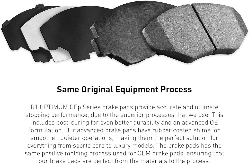 R1 Concepts Front Brake Kit Fits 2024 Subaru Crosstrek; 2020-2024 Subaru Legacy; 2020-2024 Subaru Outback| Optimum Oep Brake Pads and Blank Brake Rotors| 12.4' Front