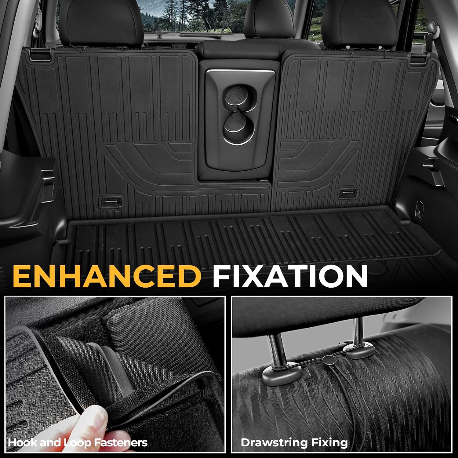 Floor Mats for Nissan Rogue 2014-2020, All Weather Floor Mats Trunk Cargo Liner and Door Sill Guards Accessories, Full Coverage Set (Not for Sport)