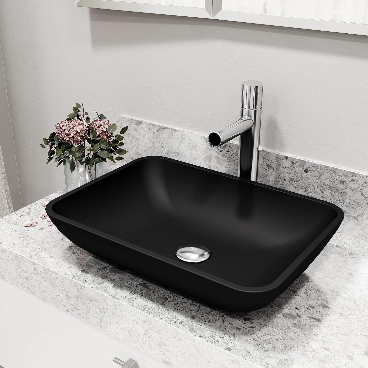 VIGO Ashford Single-Handle Single-Hole Mount Vessel Bathroom Sink Faucet, 11-Inch, Chrome, Modern Design, Solid Brass, 1.2 GPM WaterSense & Ceramic Disc Valve, Corrosion-Resistant