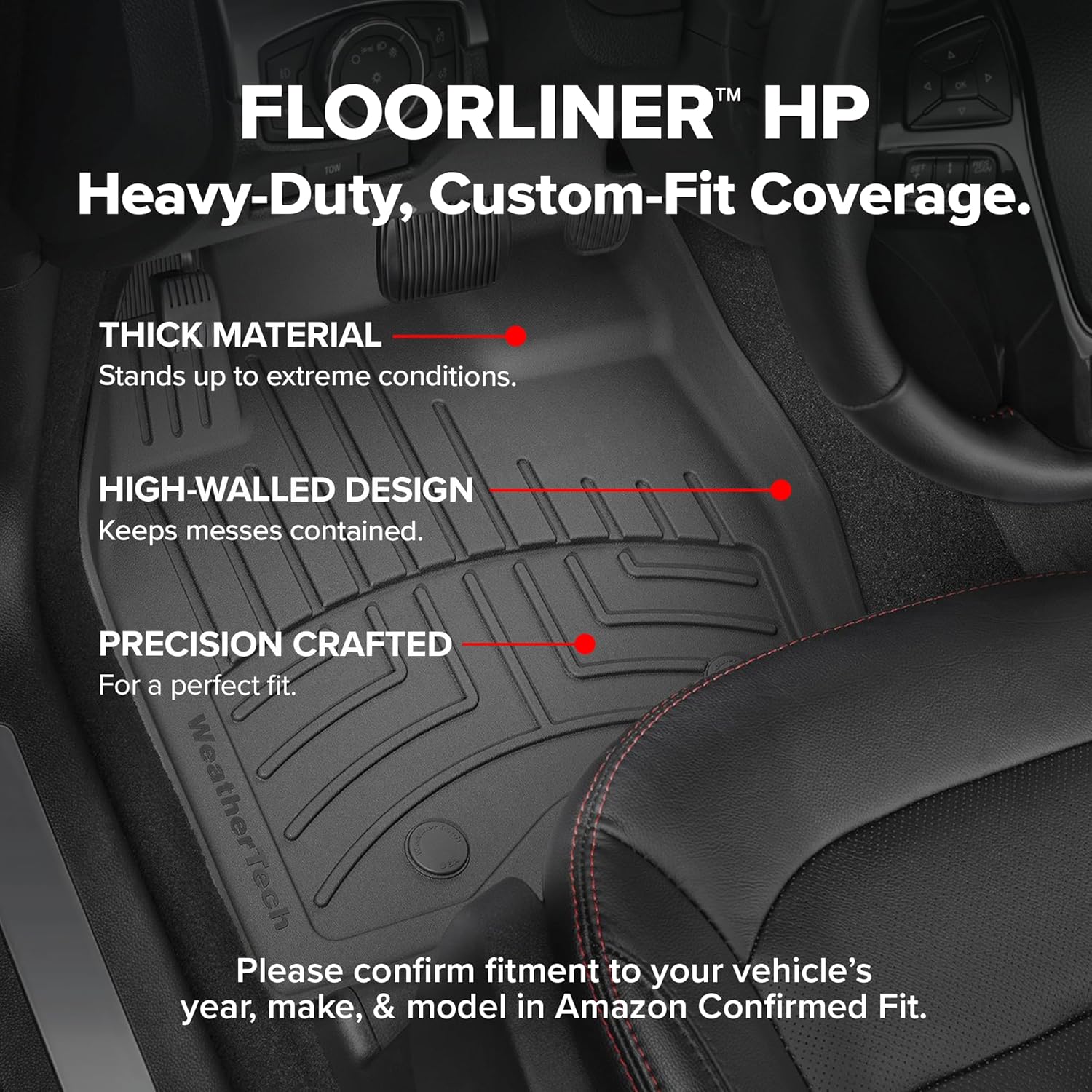 WeatherTech FloorLiner HP Custom Fit Floor Mats for Chevrolet Colorado, Canyon 1st & 2nd Row (471818-1-2IM), Cocoa
