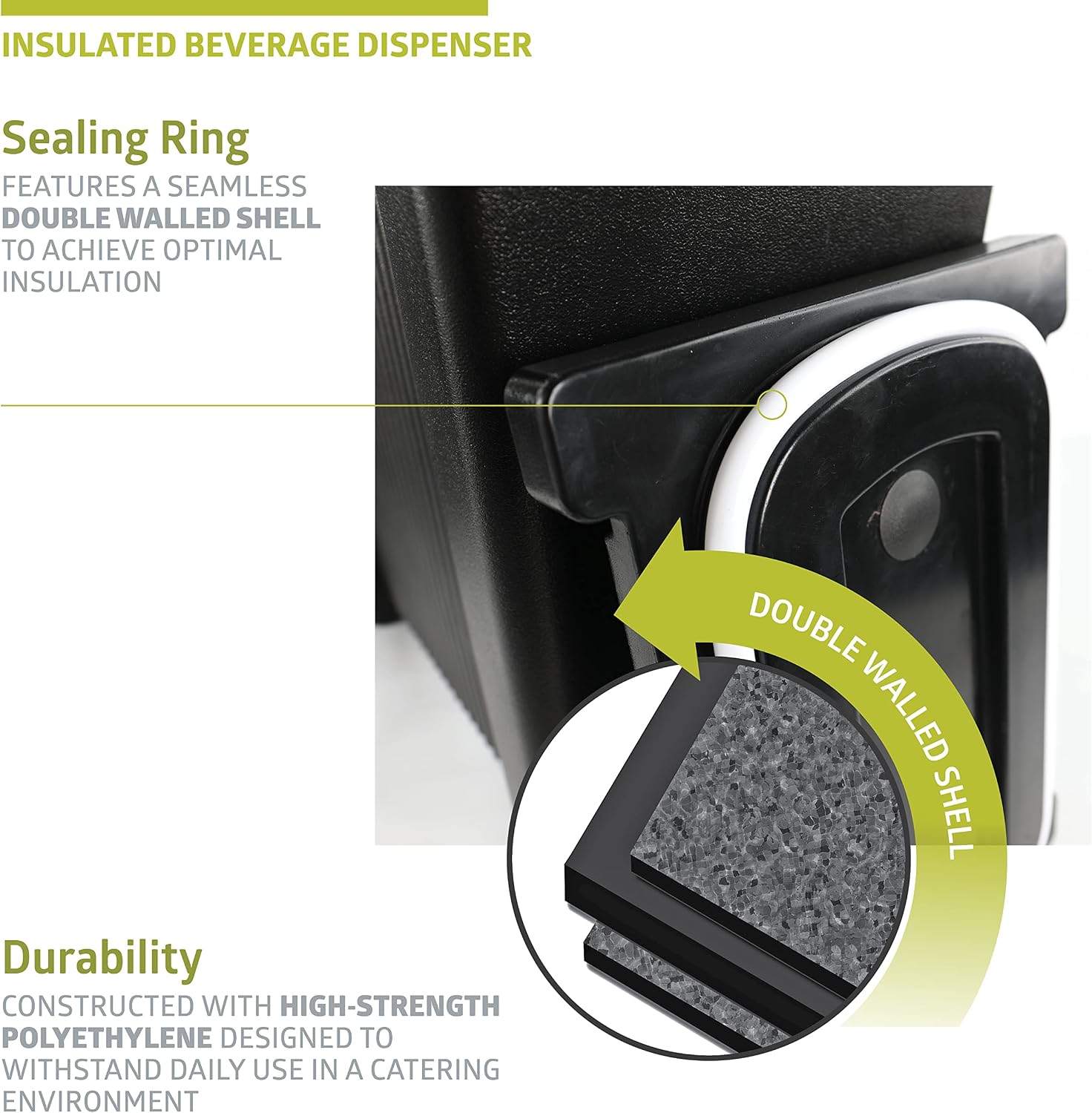 Pearington 5-gal. Insulated Hot and Cold Beverage Server/Dispenser, Black