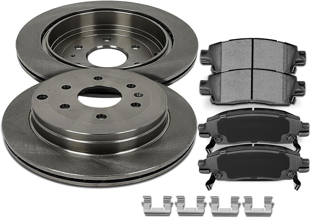 SCITOO Rear 13.03' Brake Pads and Rotors Kits Fit For Buick Enclave 2008-2017,For Chevrolet Traverse 2009-2017,For GMC Acadia 2007-2016,For GMC Acadia Limited 2017,For Saturn Outlook 2007-2010
