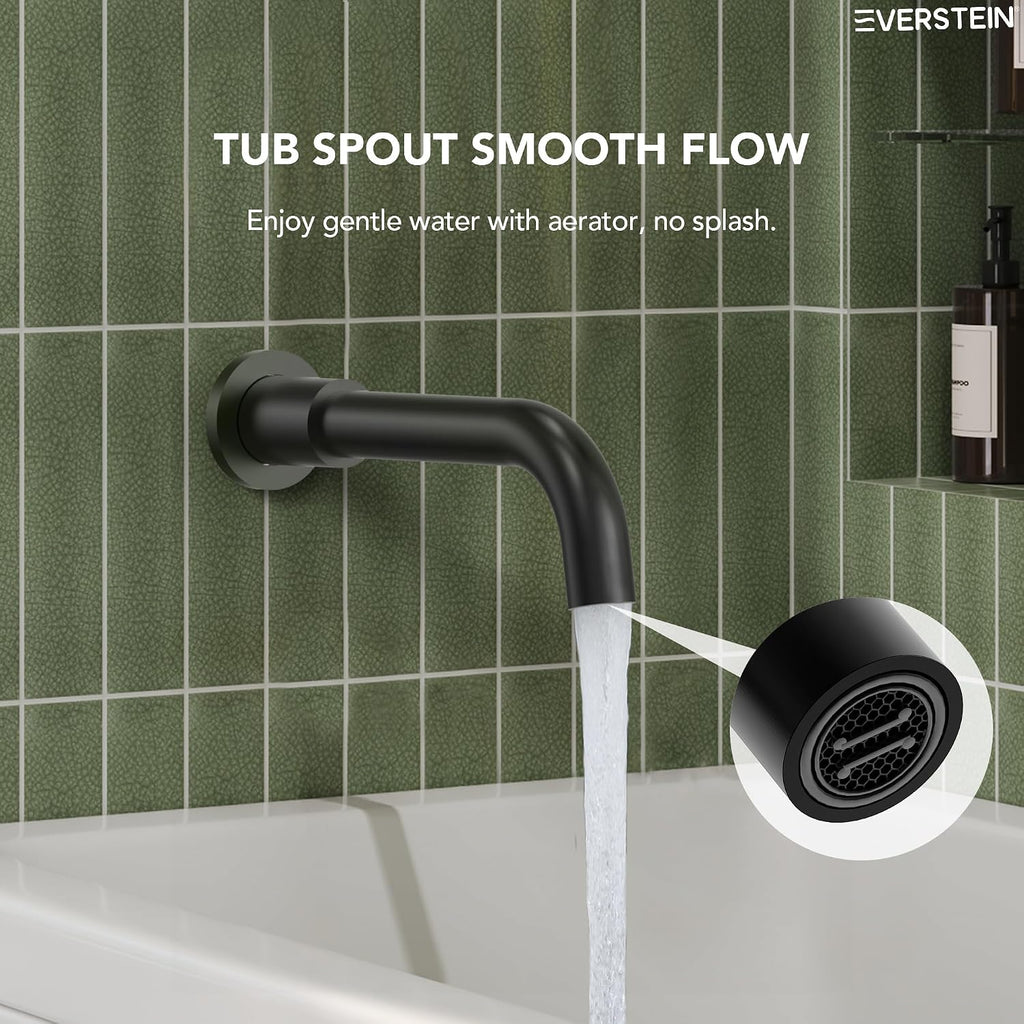 10' High-Pressure Rainfall Shower System with Handheld Spray, Wall Mount Bathroom Shower Faucet Set with Tub Spout (Matte Black)