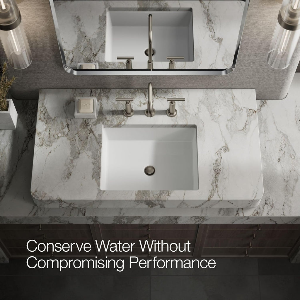 KOHLER K-14408-4-BN Purist® Widespread Bathroom Sink Faucet, 3-Hole, Widespread High Lever Handles and High Gooseneck Spout, 1.2 GPM, Vibrant Brushed Nickel