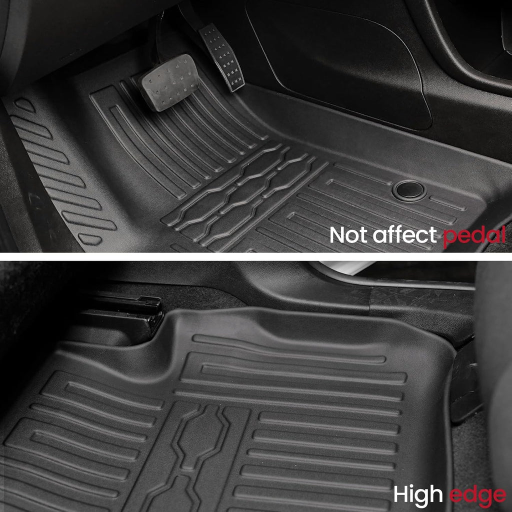 Floor Mats Cargo Mat Set for 2017-2023 GMC Acadia 6 Seats Captain Chairs Accessories, All-Weather TPE Trunk Mat Cargo Liner Backrest Mats SLE/SLT/AT4/DENALI(Floor Mats+2-in-1 Cargo Mat)