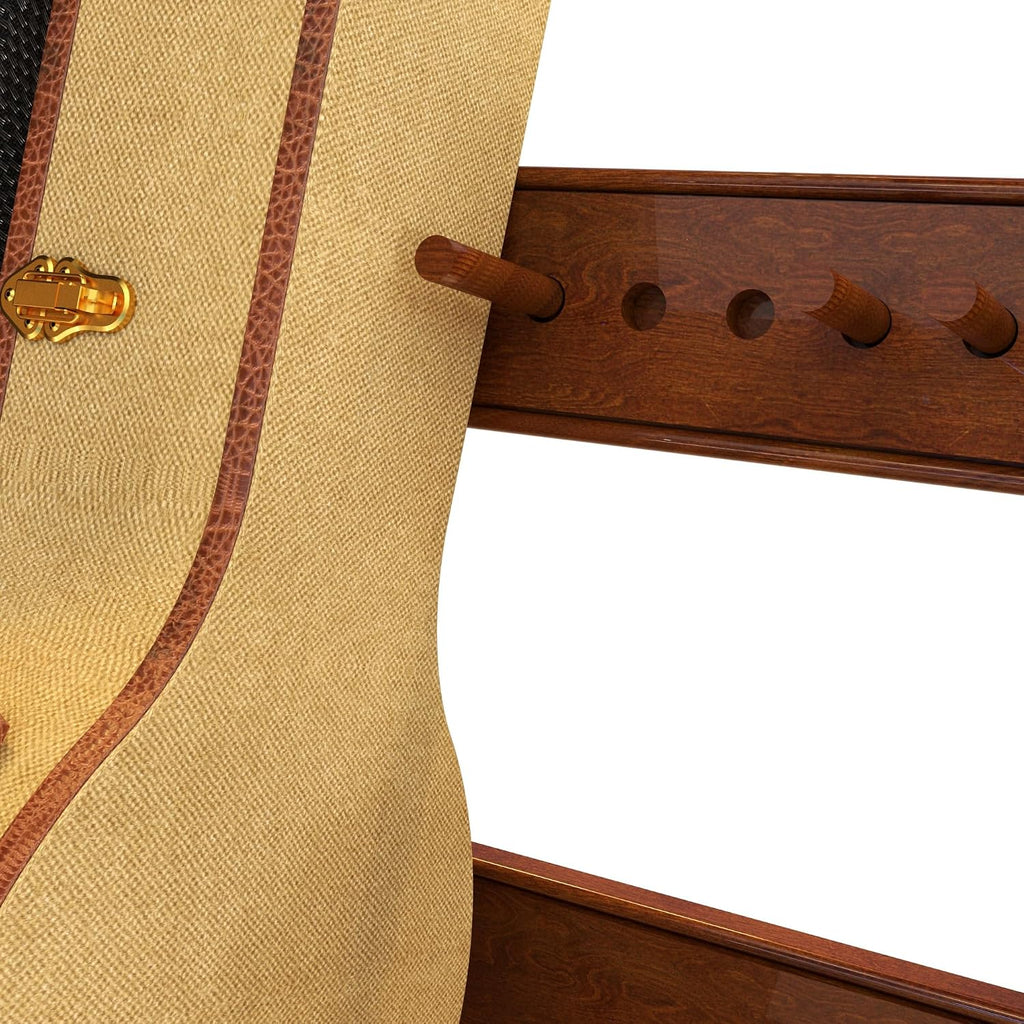 A&S Crafted Products Guitar Case Rack for Acoustics & Electrics - The Studio Deluxe (Grande) | Walnut | Made in U.S.A.