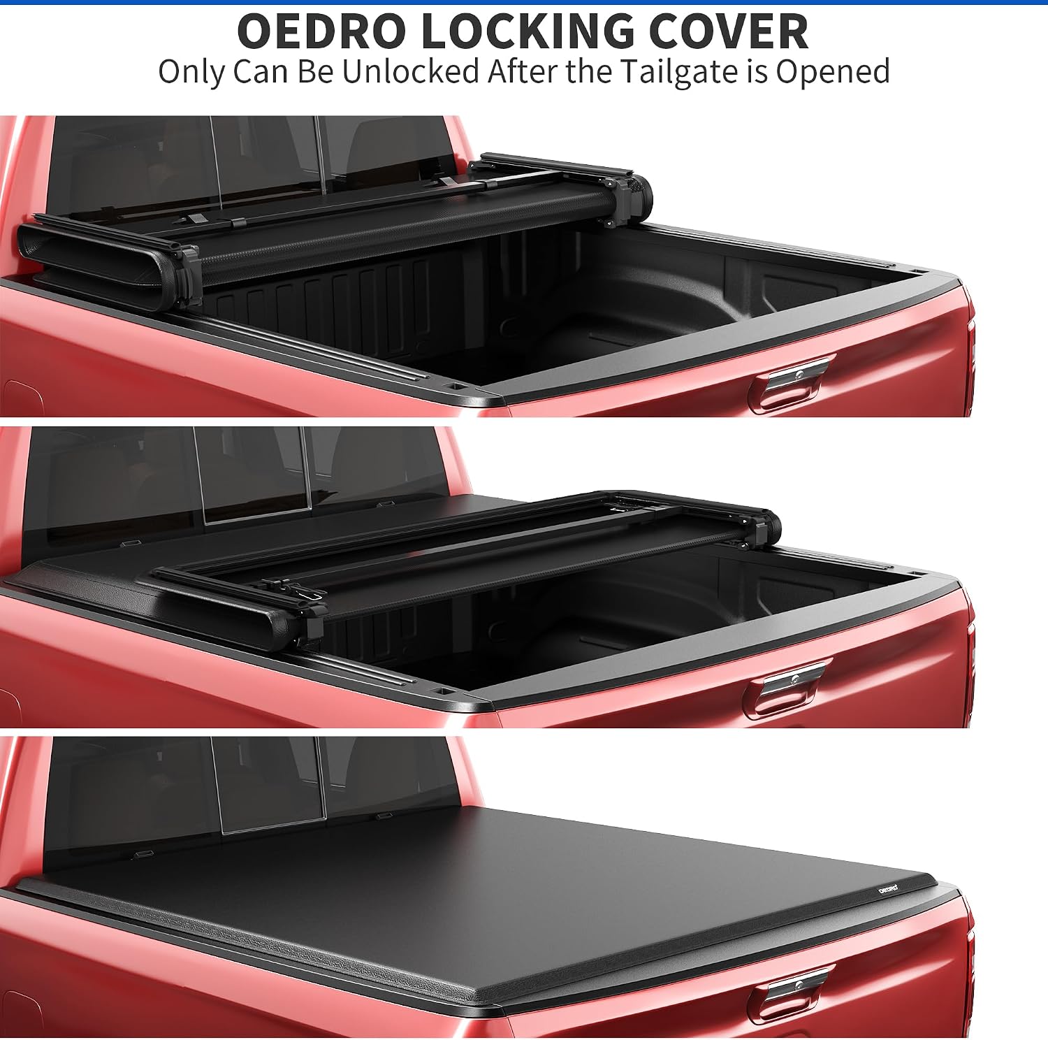 oEdRo Tri-Fold Truck Bed Soft Tonneau Cover Compatible with 2019-2026 Chevy Silverado 1500 / GMC Sierra 1500 New Body Style, Fleetside 5.8 Feet Bed w/o Multi-Flex Tailgate