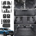 Floor Mats Set for 2024-2026 Chevy Traverse & GMC Acadia & 2025-2026 Buick Enclave, with 2nd Row Kick Mats, Only for 7 Seats Captain Chairs, All Weather TPE Cargo Liner Door Sill Accessories