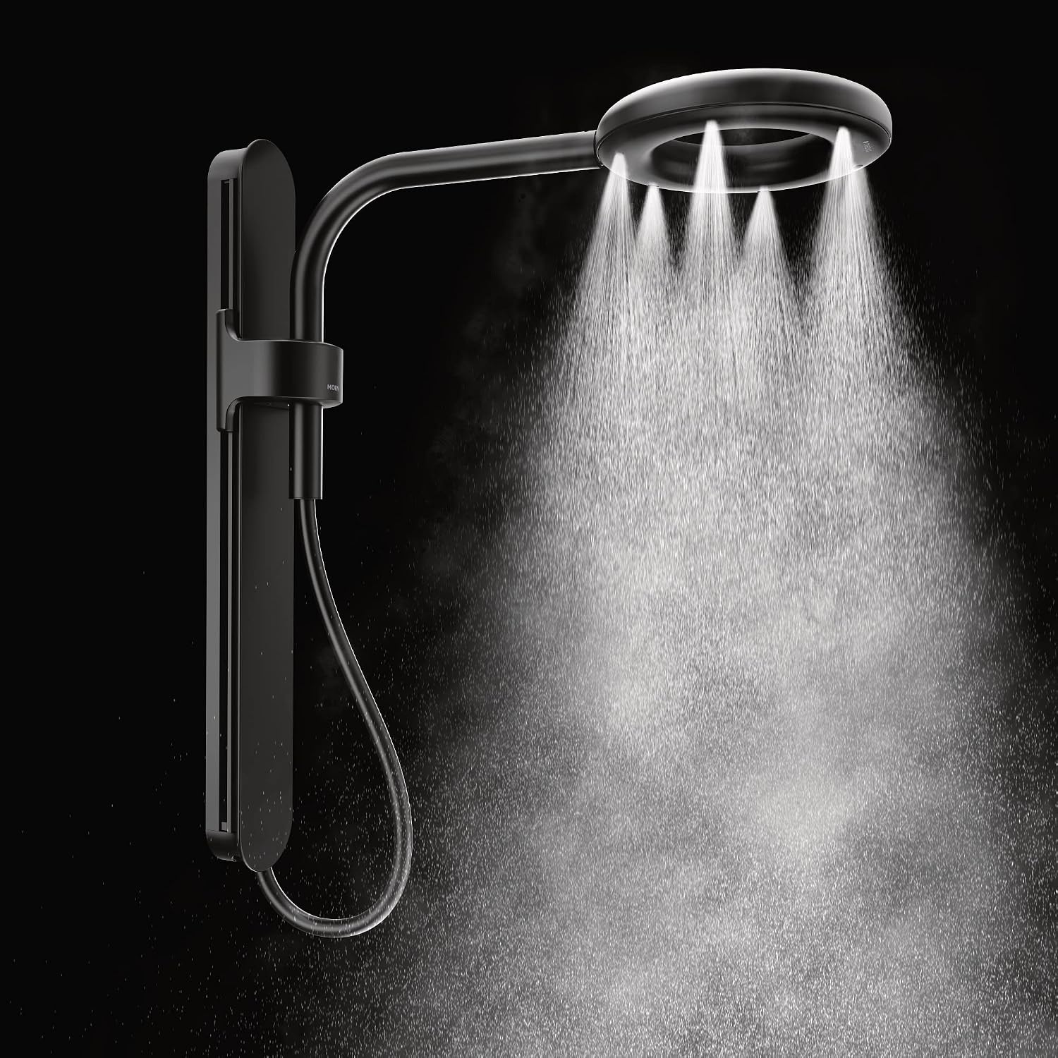 Moen N207R0BLC Spa Shower Rainshower, Matte Black/Chrome