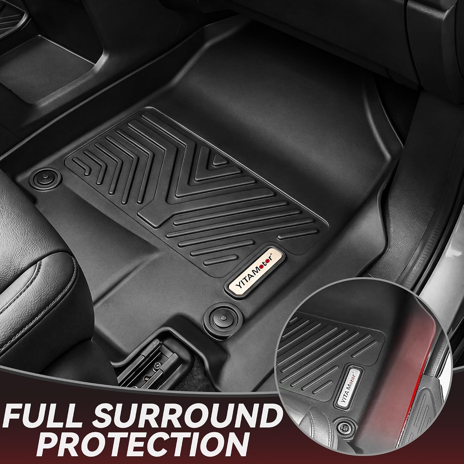 YITAMOTOR Floor Liner and Cargo Mats Fit for Honda Odyssey 2018-2026 Mini Passenger Van, All Weather TPE Car Floor Liners,Durable Anti-Slip Accessories, 1st & 2nd & 3rd Row & Cargo Liner, Black