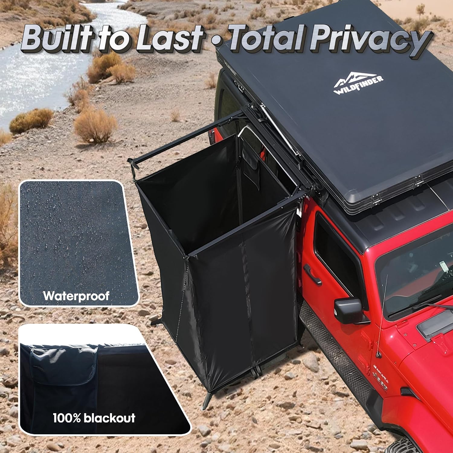 WildFinder Rooftop Tent Hard Shell Roof Top Tent Hardshell Suitable for Jeep SUV Truck Van,Camping Car Roof for 2-3 Person