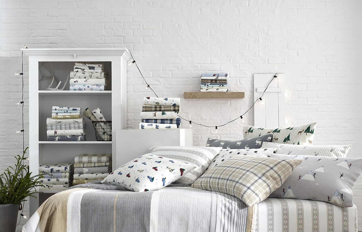 Eddie Bauer - Twin Sheets, Cotton Flannel Bedding Set, Brushed for Extra Softness, Cozy Home Decor (Buckhead Ridge, Twin)