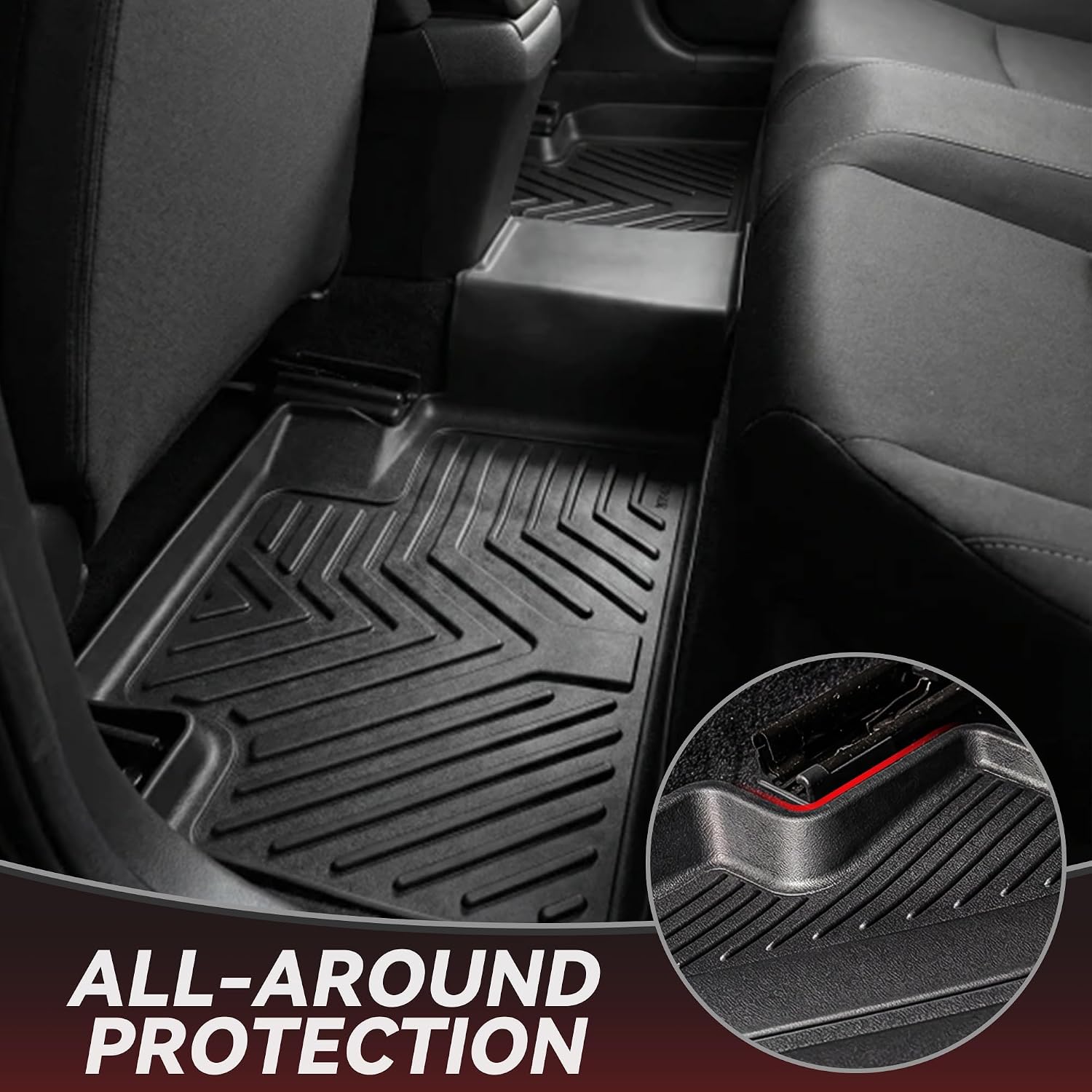 YITAMOTOR Floor Mats & Cargo Mats Fit for 2016-2021 Honda Civic Sedan (Not for Hatchback/Coupe), TPE All Weather Floor Liner for Honda Civic, 1st & 2nd Rows, Black