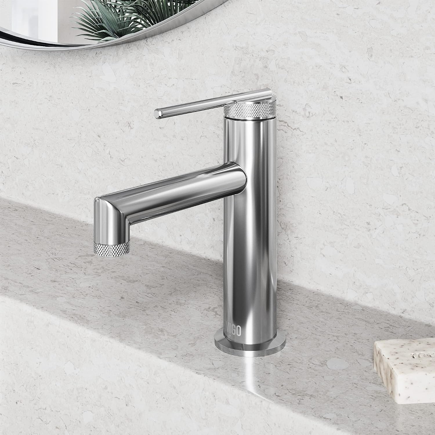 VIGO Sterling Single-Handle Single-Hole Mount Bathroom Sink Faucet, 7-Inch, Chrome, Modern Design, Solid Brass, 1.2 GPM WaterSense & Ceramic Disc Valve, Corrosion-Resistant