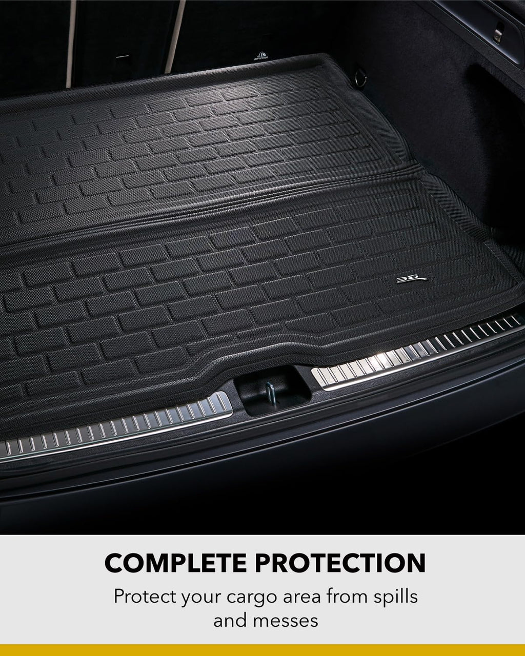 3D MAXpider Custom Fit Kagu Cargo Liner (Black) Compatible with Tesla Model X 6-Seat & 7-Seat 2016-2021 (w/o Center Console) - Cargo Liner (Fits Behind R2 ; R3 Seatbacks Must Be Folded Down)