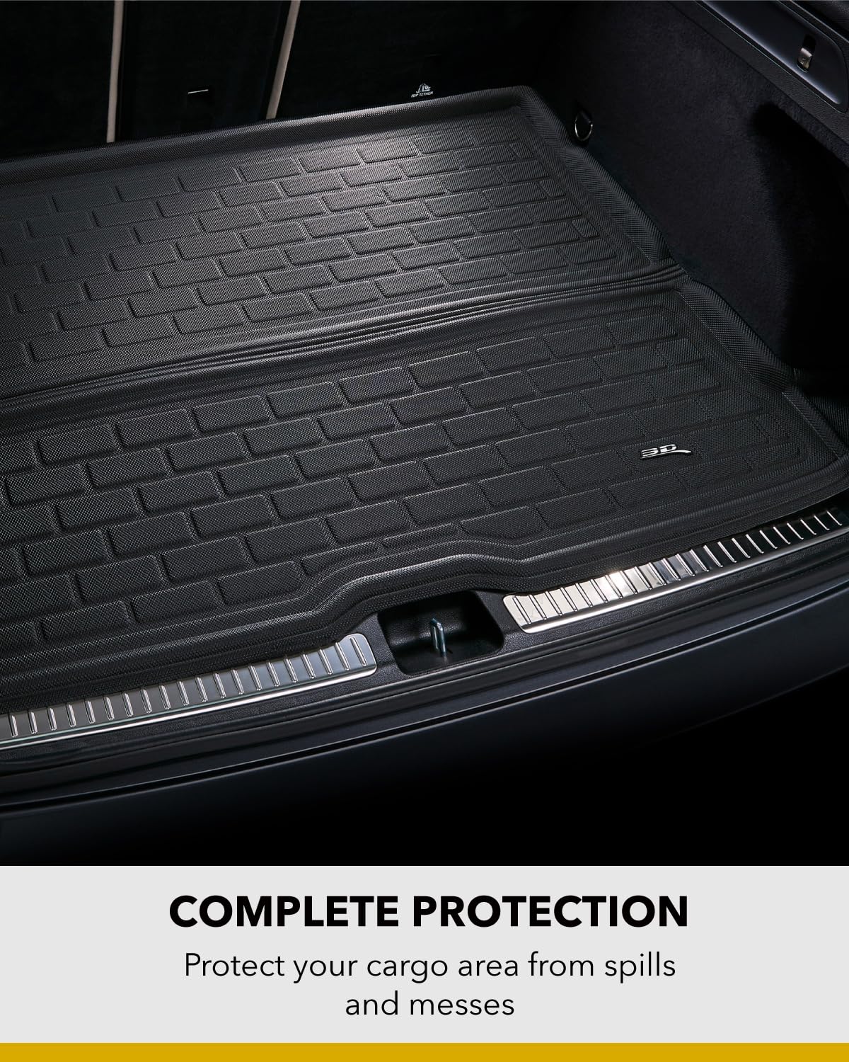 3D MAXpider Custom Fit Kagu Cargo Liner (Black) Compatible with Tesla Model X 6-Seat & 7-Seat 2016-2021 (w/o Center Console) - Cargo Liner (Fits Behind R2 ; R3 Seatbacks Must Be Folded Down)