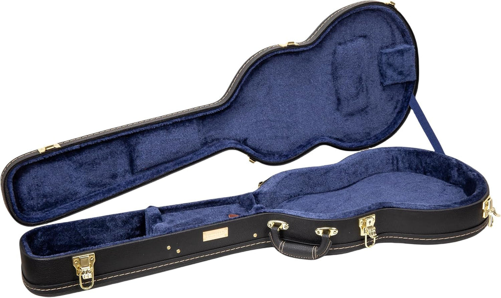Crossrock 13' Archtop Guitar Case for Gretsch Jet/Penguin/Chris Rocha | Wooden Hardshell, Lock, Storage, Left & Right-Hand Compatible – Black (CRW620JA13BK)