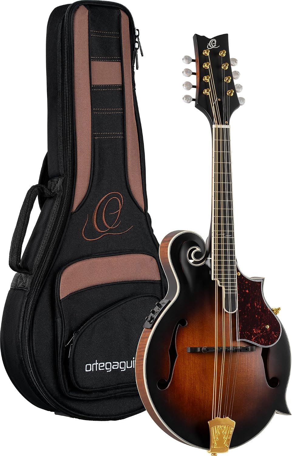 Ortega All Solid F-Style Acoustic-Electric Mandolin w/Pro gig bag, Antique Violin Oil (RMFE100AVO)