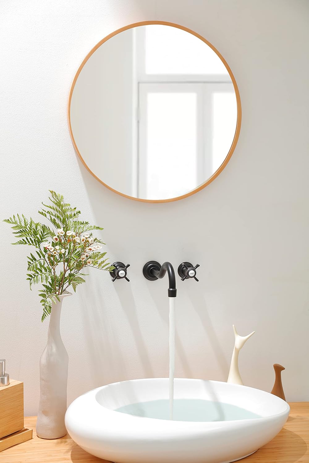 SITGES Antique Wall Faucet,Two Handle Bathroom Sink Wall Mount Faucet with Rough in Valve Included,Oil Rubbed Bronze