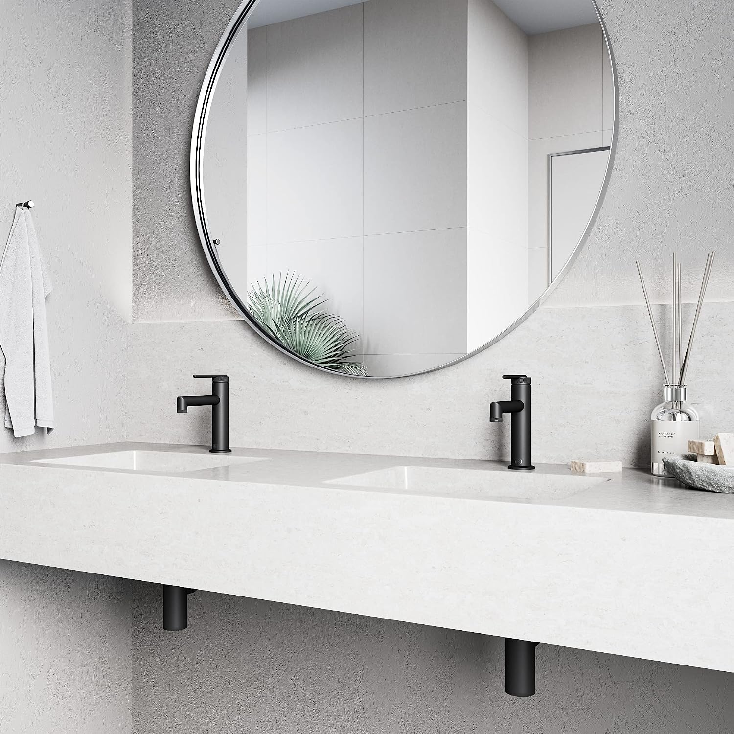 VIGO Sterling Single-Handle Single-Hole Mount Bathroom Sink Faucet, 7-Inch, Matte Black, Modern Design, Solid Brass, 1.2 GPM WaterSense & Ceramic Disc Valve, Corrosion-Resistant