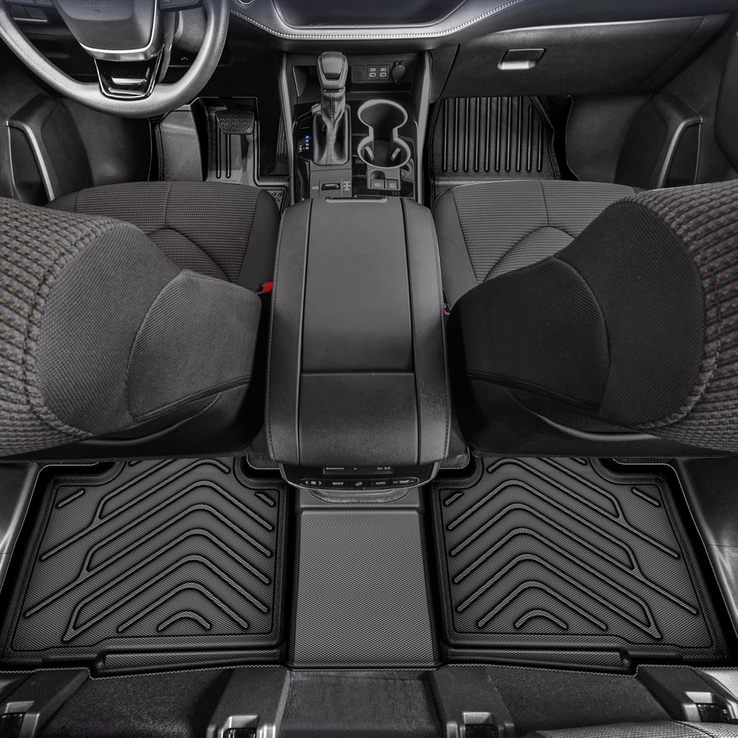 Floor Mats & Cargo Liner Fit for 2022-2026 Jeep Grand Cherokee (Include 4XE NOT for L or WK), Custom Fit TPE All Weather Floor Liners Cargo Mat, 1st 2nd Rows Mats Trunk Liner Full Set Accessories