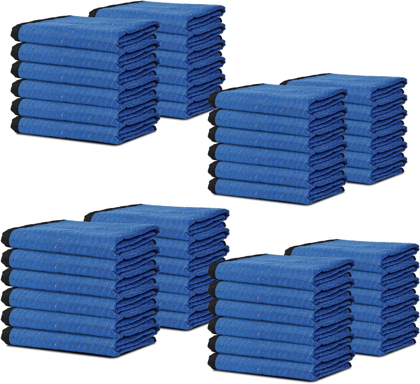 12 Moving Packing Blankets 80 x 72 Inches (35 lb/dz) Heavy Duty Moving Pads for Protecting Furniture Professional Quilted Shipping Furniture Pads （Blue 48PCS）