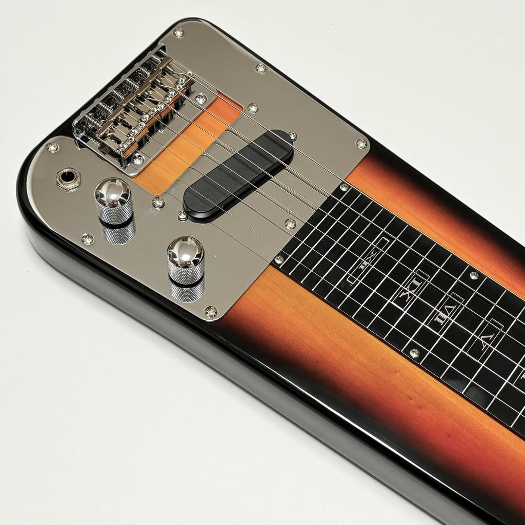 Lap Steel Guitar, Slide Steel Guitar Electric, 6 Strings Slotted Head Stock Guitars with Gig Bag & Slide Bar (Sunburst Color)