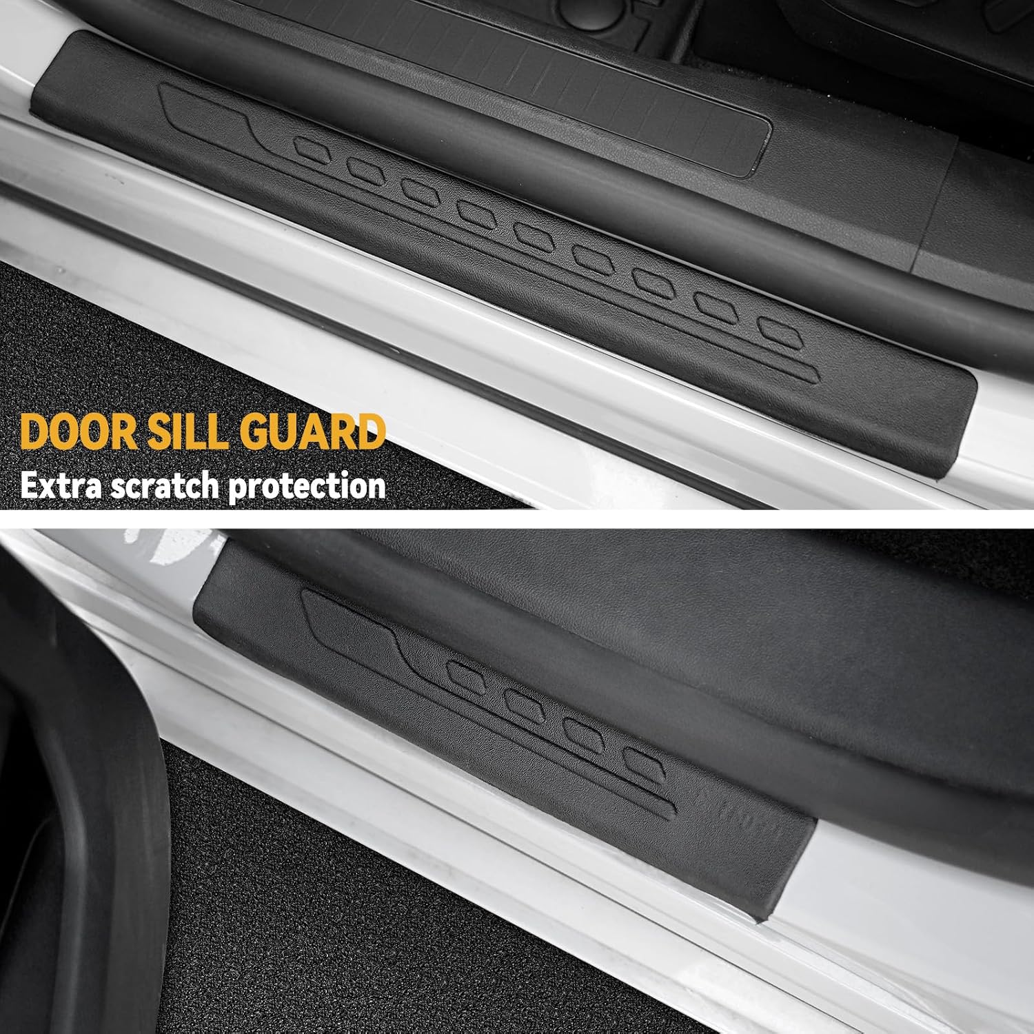 Floor Mats for Ford Escape 2020-2026, All Weather Floor Mats Trunk Cargo Liner with Backrest Protectors and Door Sill Guards Accessories, Full Coverage Set (Not fit Hybrid Model)
