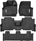 YITAMOTOR Floor Mats Fit for 2018-2025 Ford Expedition/Expedition Max (Only for 8 Passenger) with 2nd Row Bench Seat, All-Weather Custom Front 1st & 2nd 3rd Black Floor Liner Set
