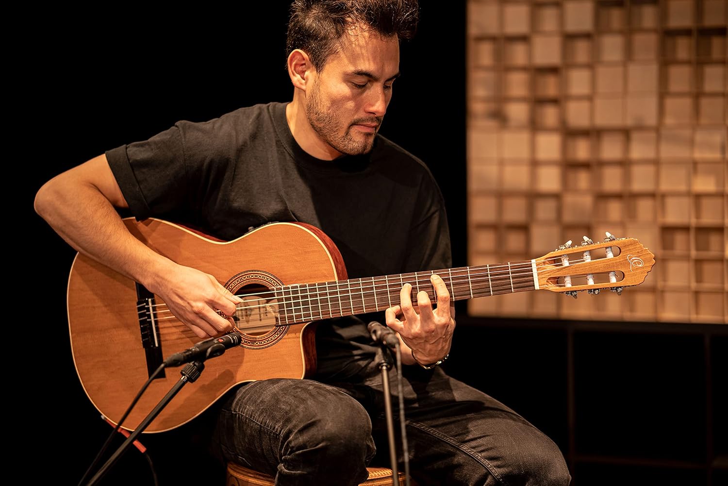 Traditional Series - Made in Spain Solid Top Thinline Acoustic-Electric Classical Guitar w/Bag