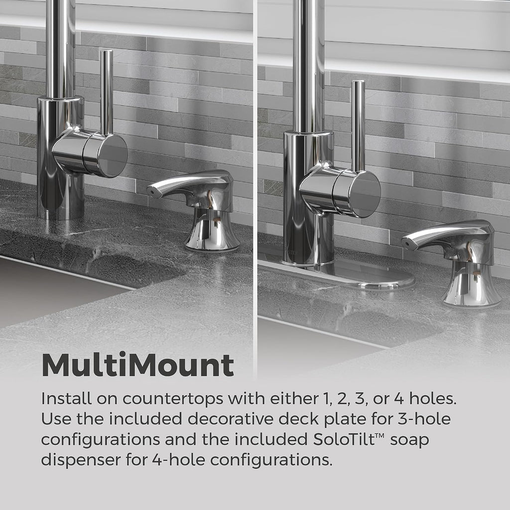 Pfister Zanna Kitchen Faucet with Pull Down Sprayer and Soap Dispenser, Single Handle, High Arc, NSF Certified, Polished Chrome Finish, F5297ZNRC