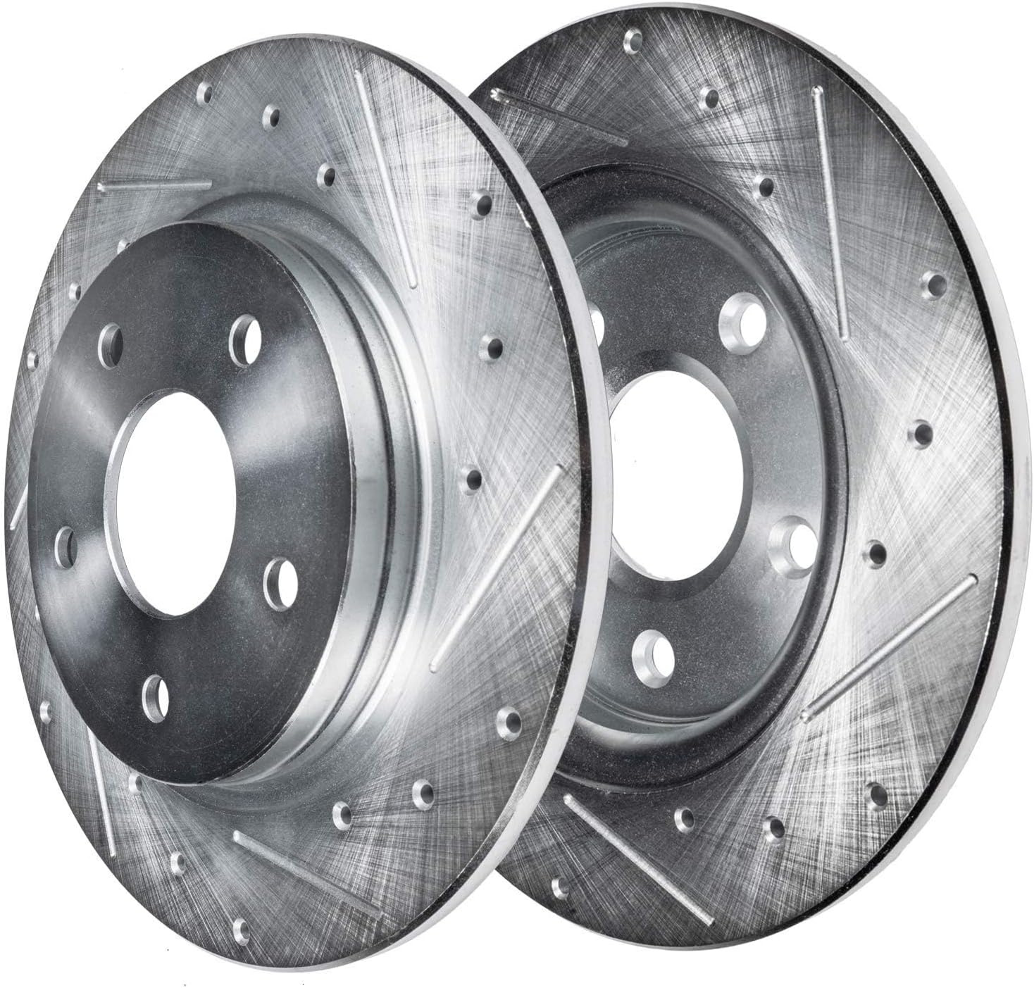 Detroit Axle - Brake Kit for 2014-2015 Acura ILX 2013-2015 Honda Civic Drilled and Slotted Disc Brake Rotors Ceramic Brakes Pads with Hardware Replacement: 11.10' inch Front 10.24' inch Rear